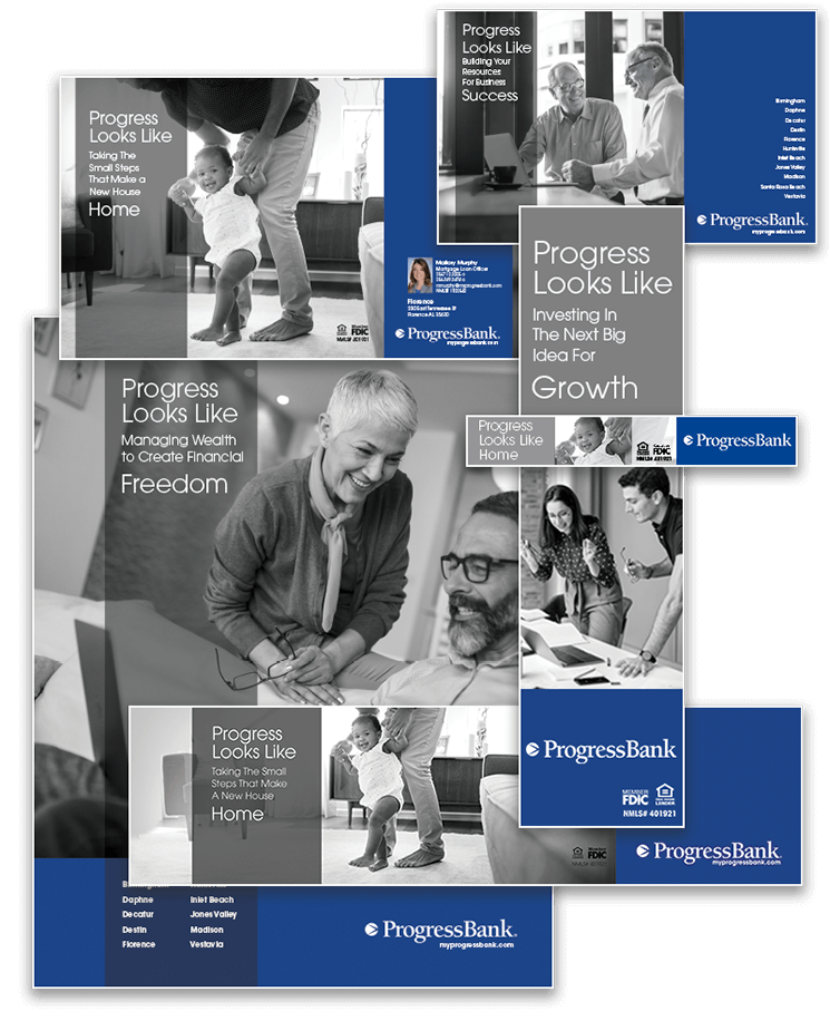 Progress Bank Print Digital Ads