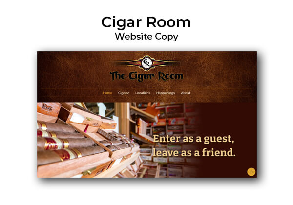 Cigar Room Website home page